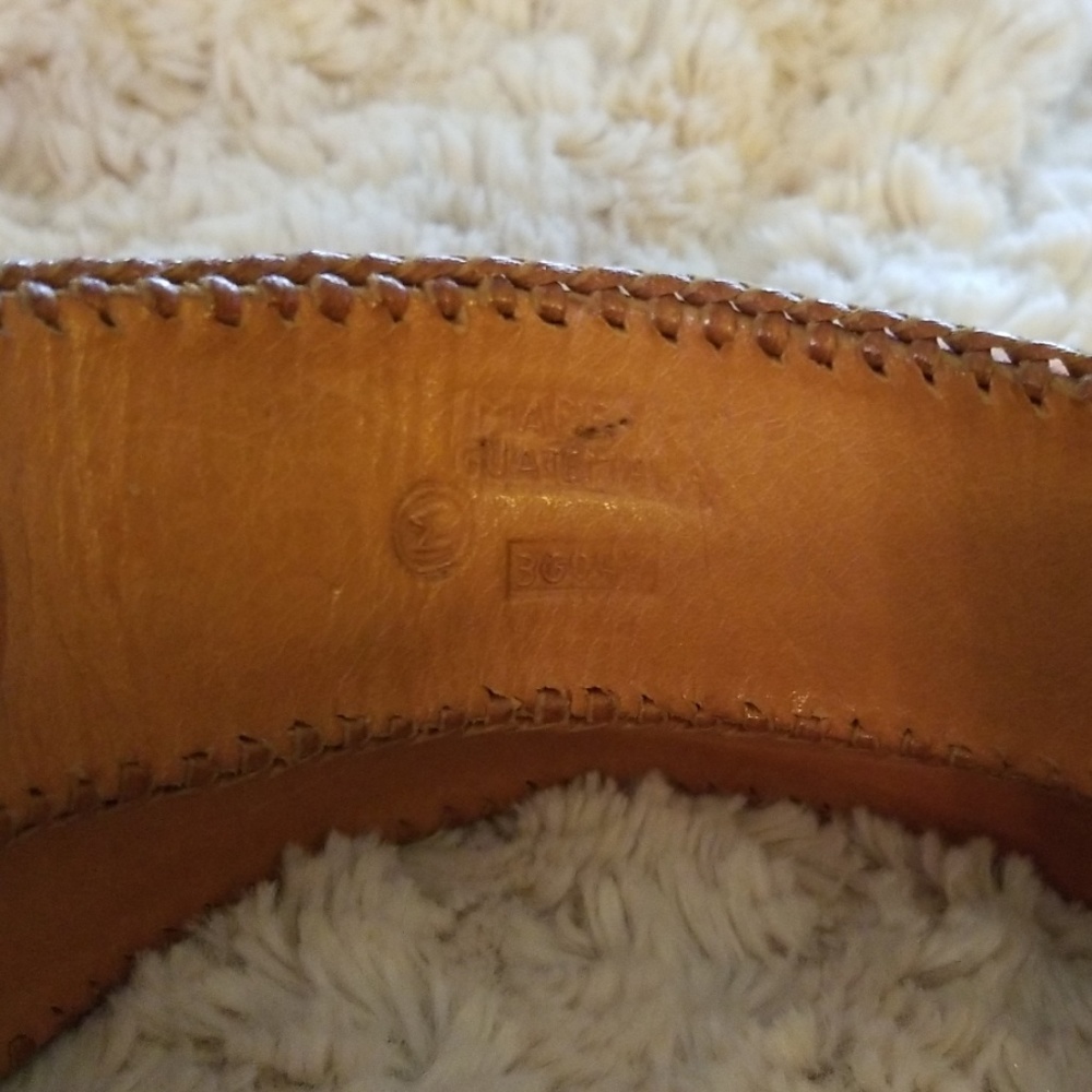 Brown leather rainbow belt - Picture 3 of 7
